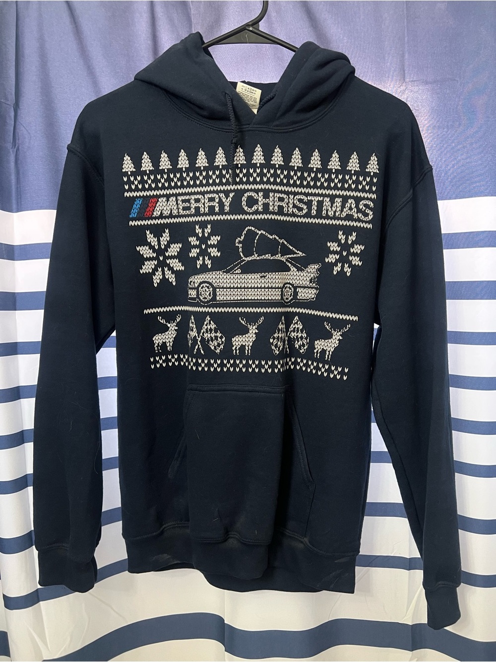 Men's Navy 'Merry Christmas' M3 Graphic Hoodie